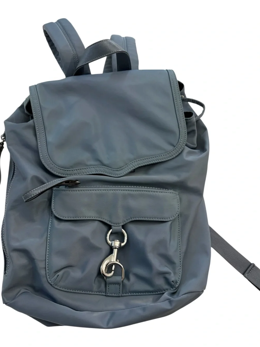 Rebecca Minkoff Bike Share Nylon Backpack Dusty Blue Utility Travel Bag